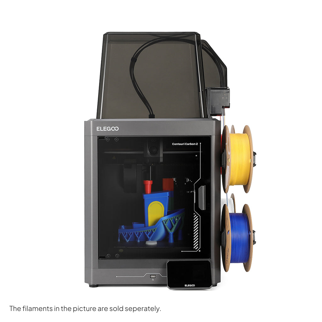 Elegoo Centauri Carbon 2 Combo enclosed 3D printer with CANVAS multicolor system in official product media