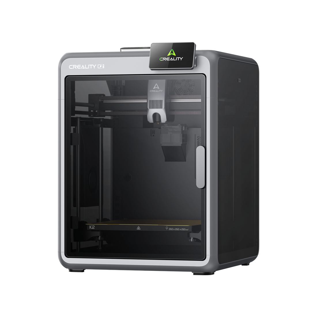 Creality K2 enclosed CoreXY 3D printer with Creality Filament System in official product media