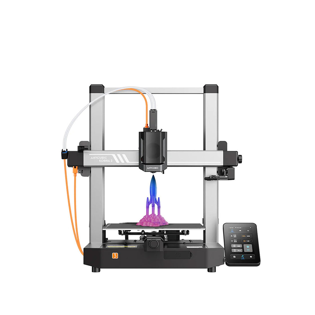Anycubic Kobra 3 open-frame bed-slinger 3D printer in official product media