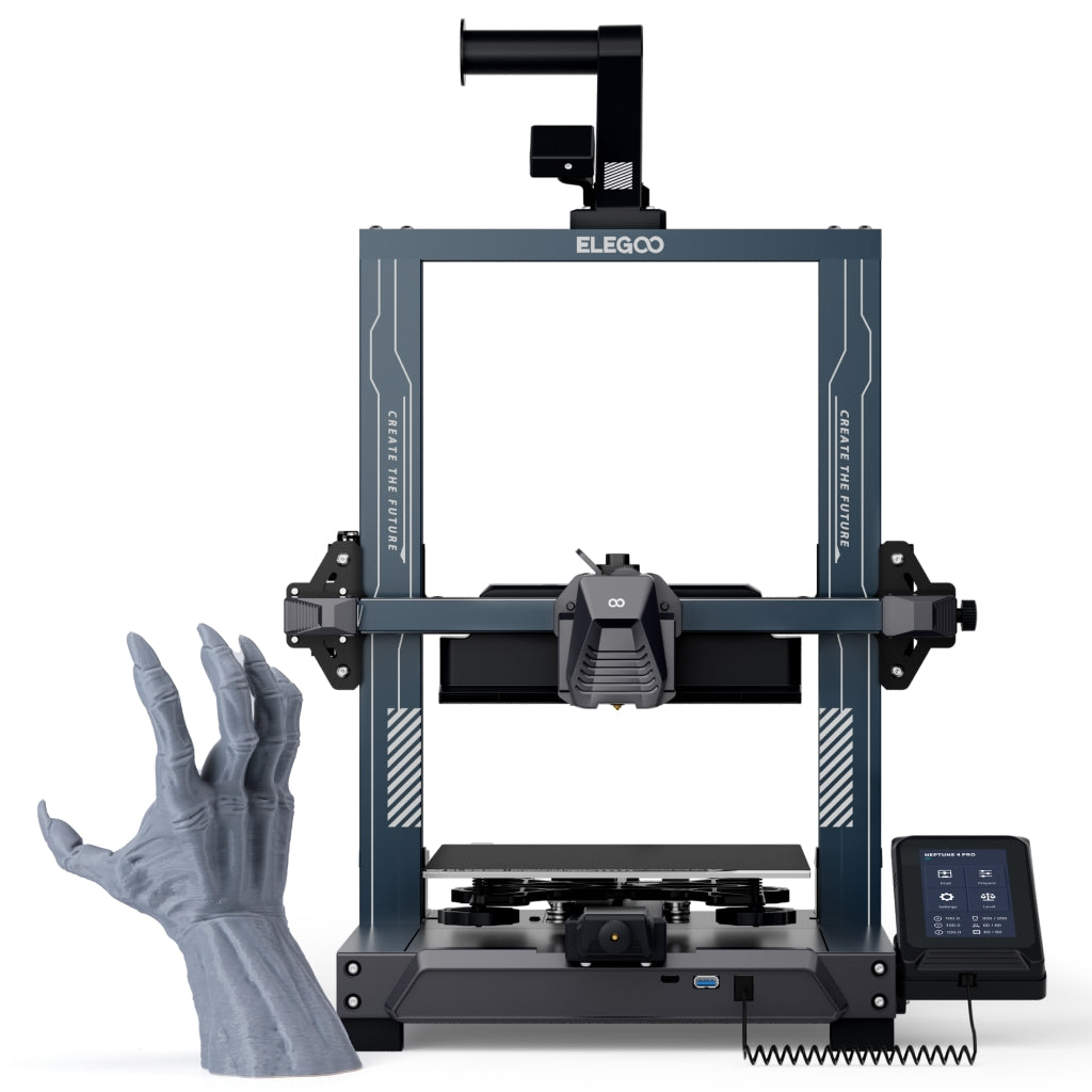 Elegoo Neptune 4 Pro open-frame FDM 3D printer in the official product image