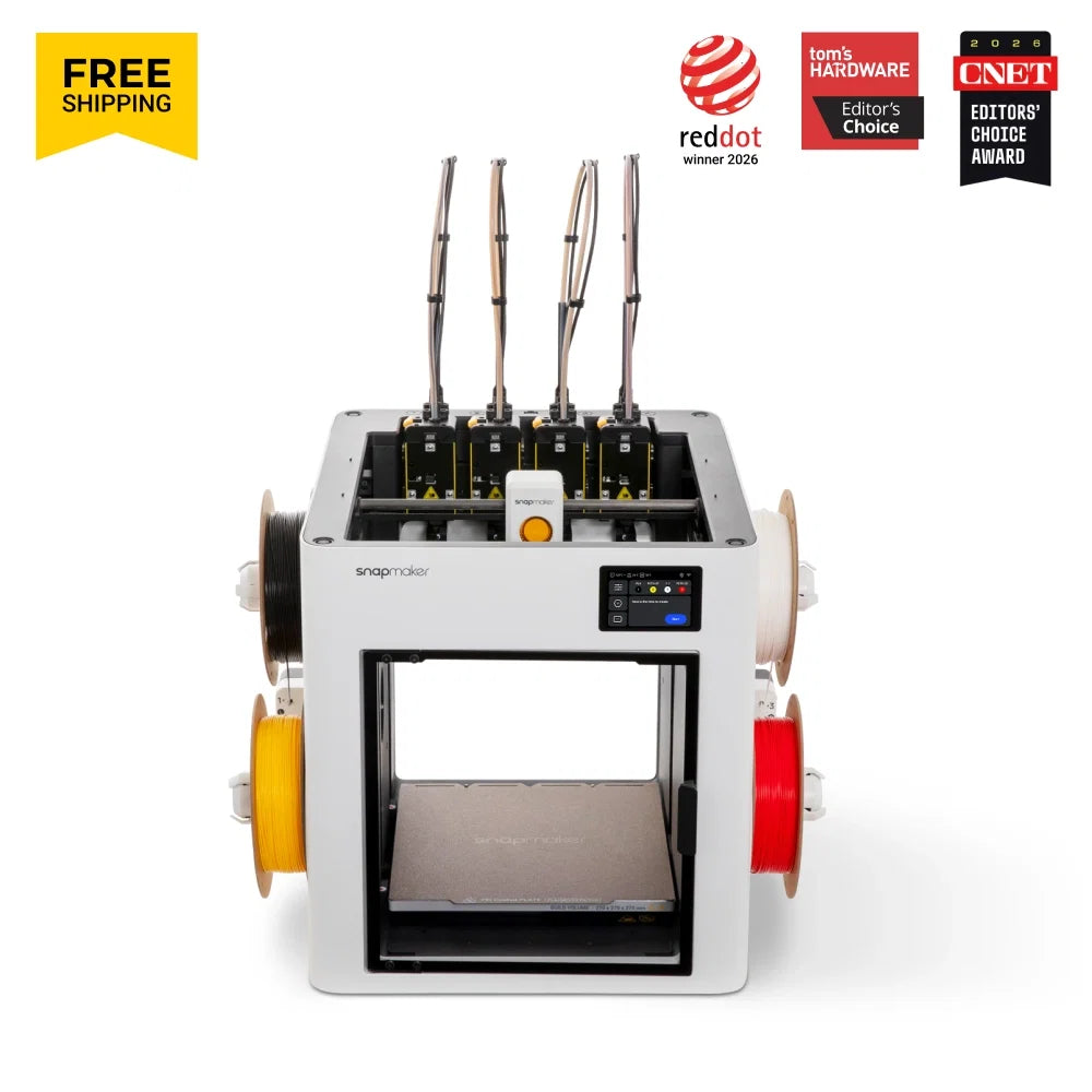 Snapmaker U1 four-toolhead CoreXY 3D printer shown in official Snapmaker product media