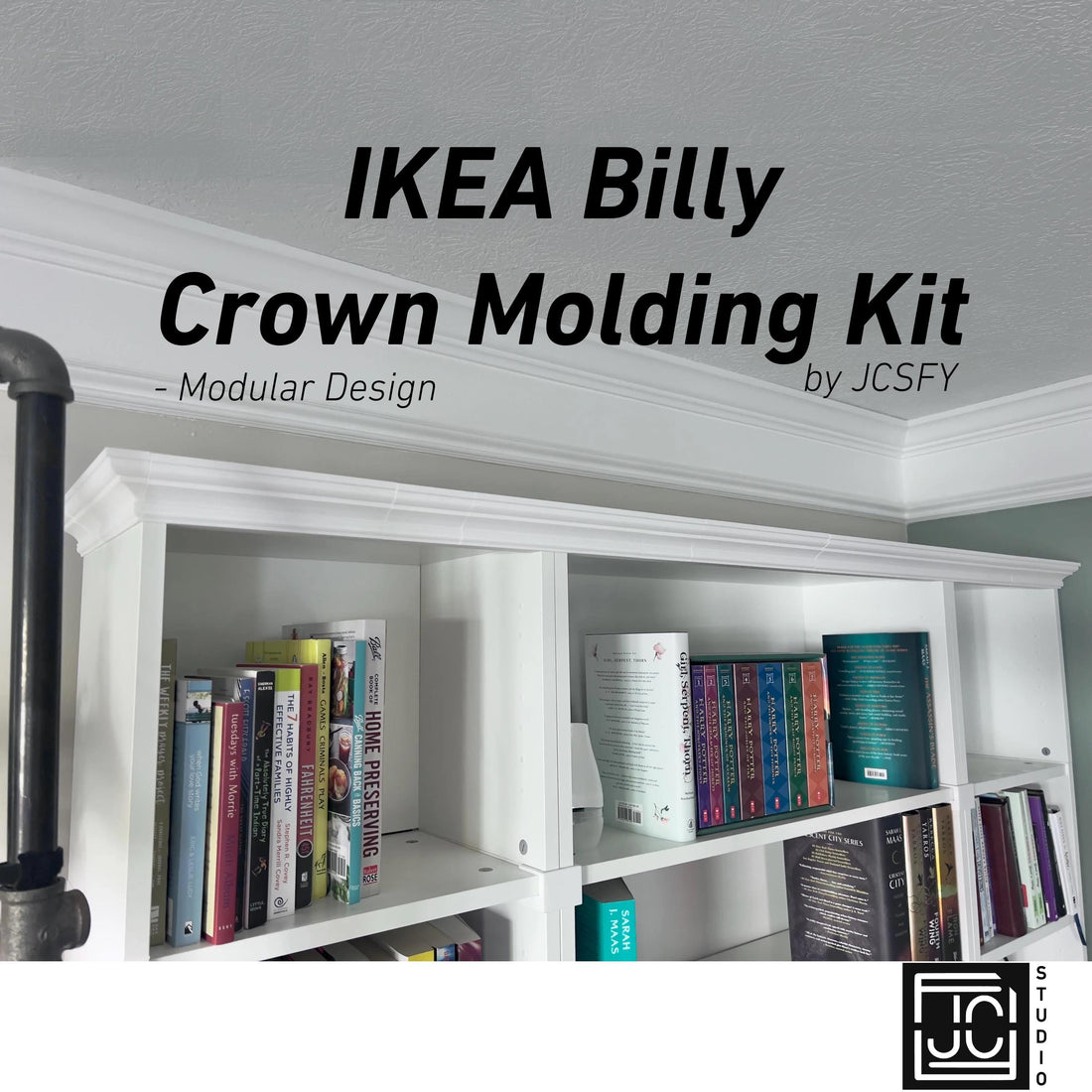 Billy Bookshelf Crown Molding Kit: Transform Your IKEA Shelves with Professional Finish