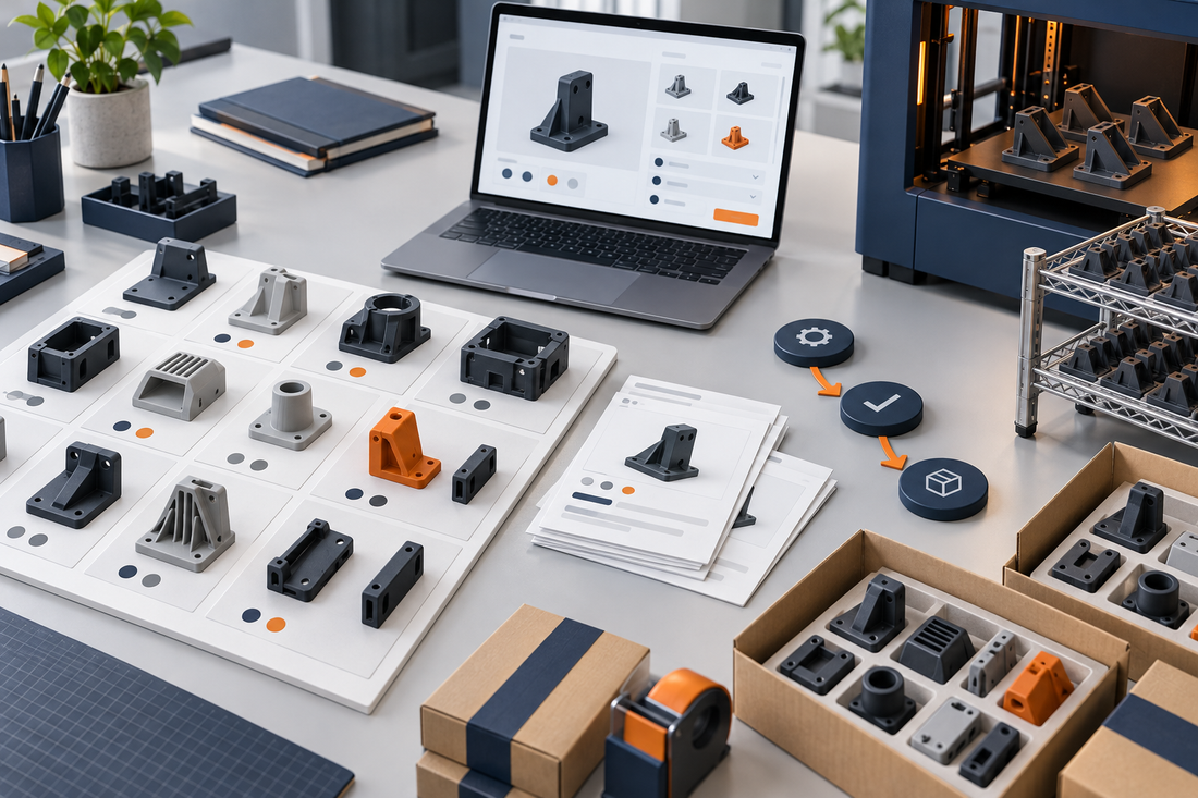 Generic configurable product accessories organized by approved options, release records, production, and packed kits