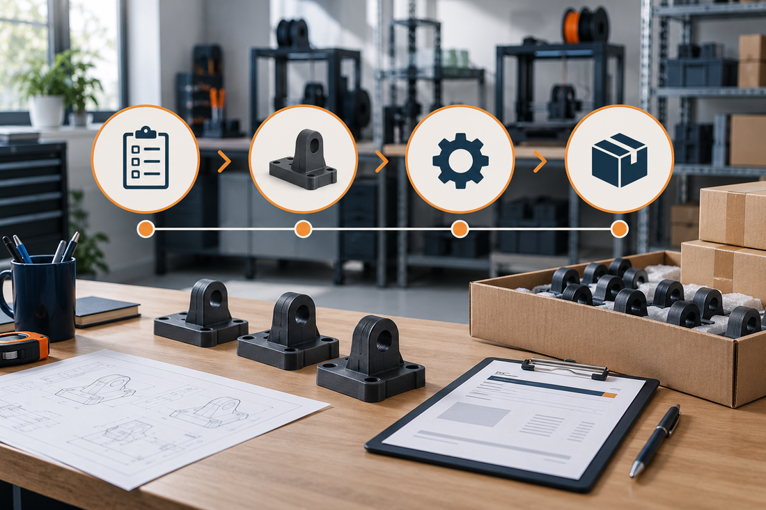 Payment milestone workflow from program kickoff through approved part, production release, and accepted shipment