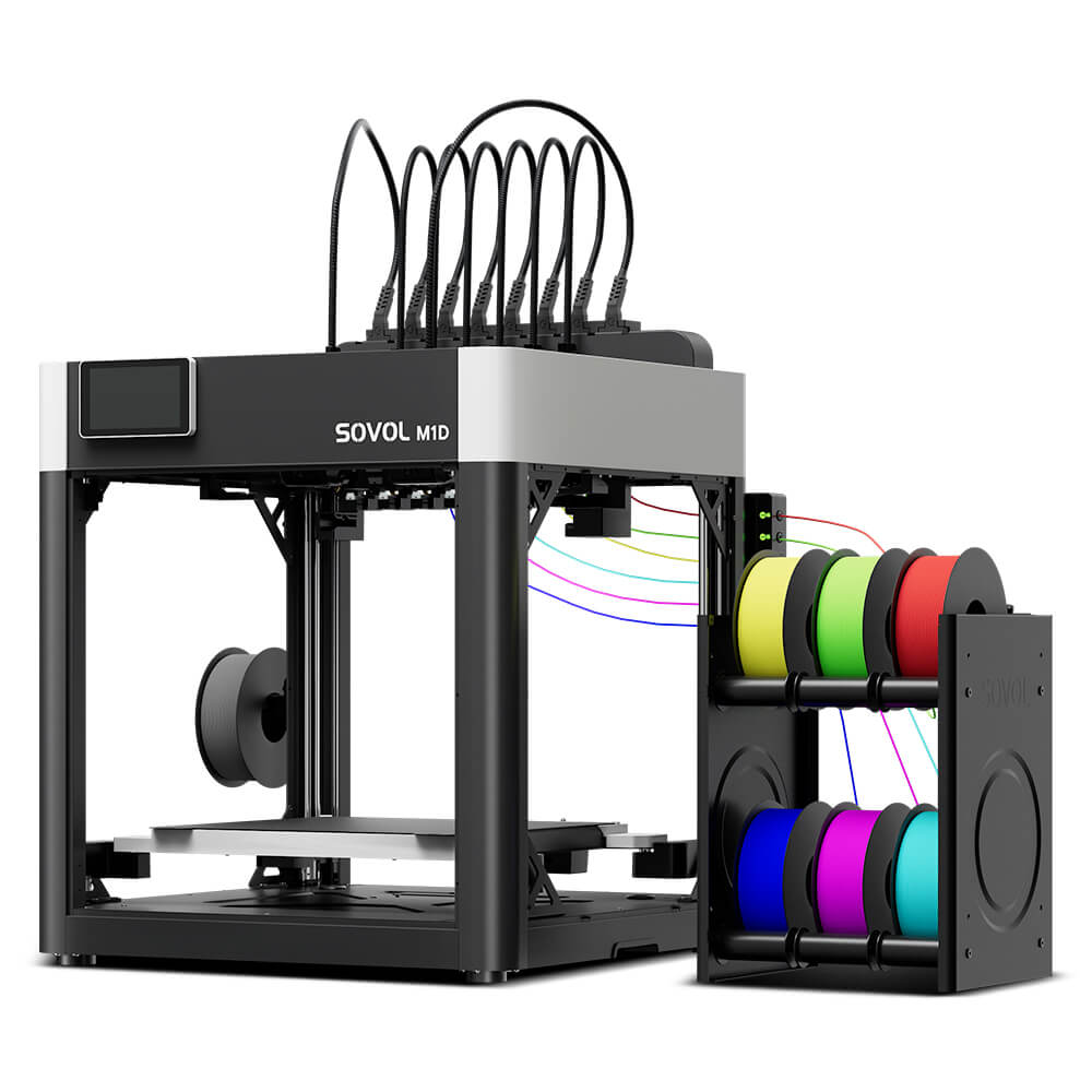 Sovol M1D Essential IDEX tool-changing 3D printer with six-channel filament system in official product render
