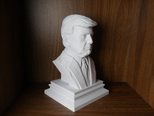 Donald Trump Bust Sculpture - 3D Printed US President Statue for Office & Library Decor
