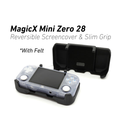 MagicX Mini Zero 28 Grip 2-in-1 Zero 28 Screen Cover Reversible Comfort Grip Felt Lining Case with Felt Wrap Ergonomic Handheld two in one