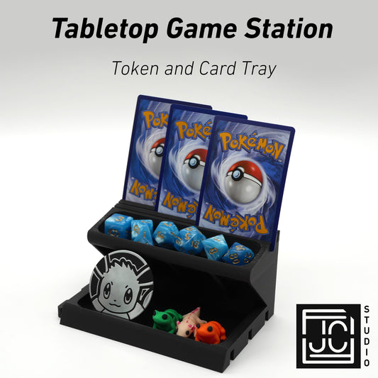 Accessory Token and Card Tray Tabletop Game Station Modular Add-On | Dice Tower | Board Game Organizer Tokens Cards DnD | WyldForm SpaceBar