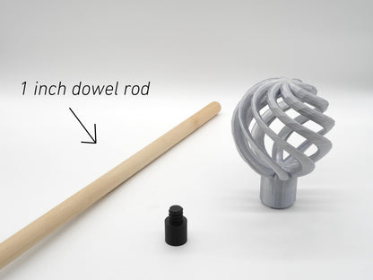 Orb Twisted Cage Staff Kit for Cosplay Wizard Convention Events | Removable Top Piece Topper | 3D Print  Modular Wizard Cane Walker by JCSFY