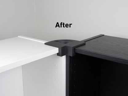 IKEA Billy Bookshelf 90 Degree Corner Hook Clip Aligner Shelves White Black Dark Gray Walnut IKEA Billy Easy Pressure Fit Tool No Screw