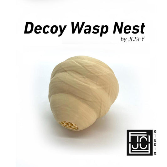 Decoy Wasp Nest Flat Surface Mountable Honey Comb Realistic Hive | 3D Printed Top Mount with Outdoor rated Tape by JCSFY