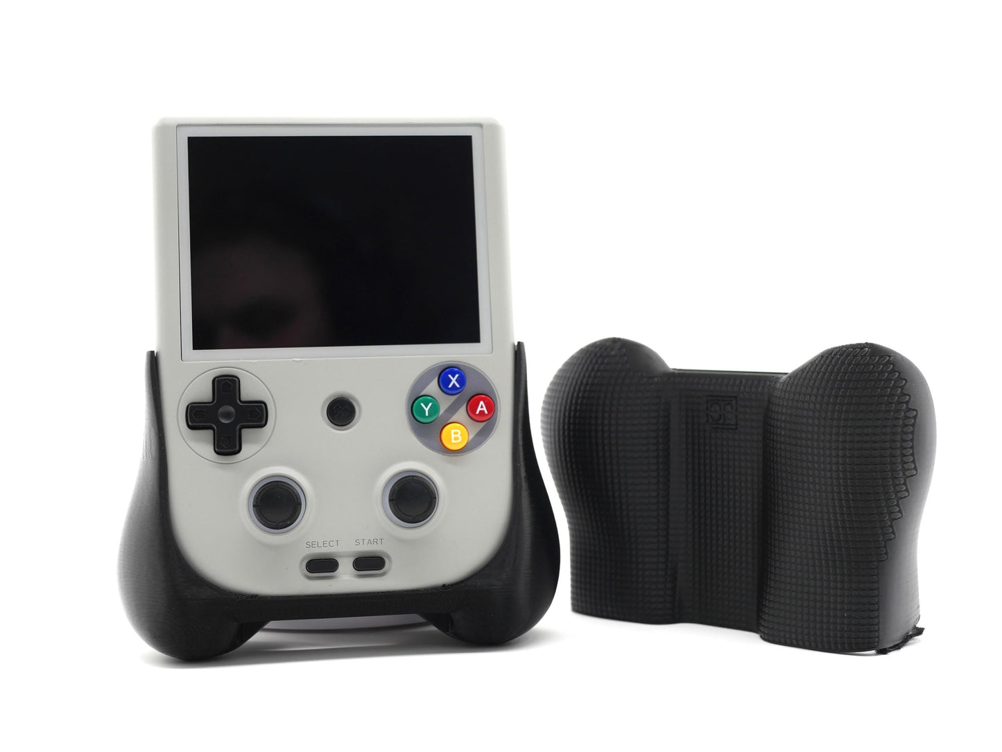 2-n-1 Grip for Anbernic RG406V Reversible Screen Cover Thick Chin Grip Felt Screen Protector Gaming Handheld Protection Fun Textured Pattern