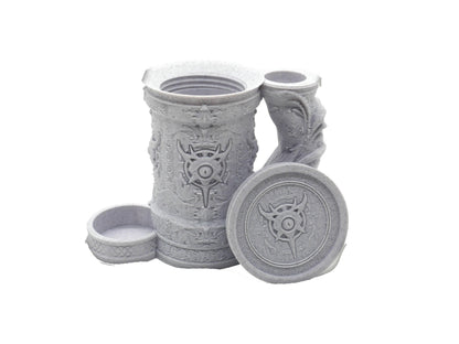 Warlock Themed Tankard Dice Tower and Can Holder with Dice Vault | Fates End RolePlay RP Gamer Mug Roll Gift Storage DND Classes from JCSFY