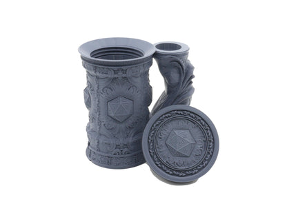 D20 Critical Tankard Dice Tower and Can Holder with Dice Vault | Fates End RolePlay RP Gamer Mug Roll Gift Storage DND Classes from JCSFY