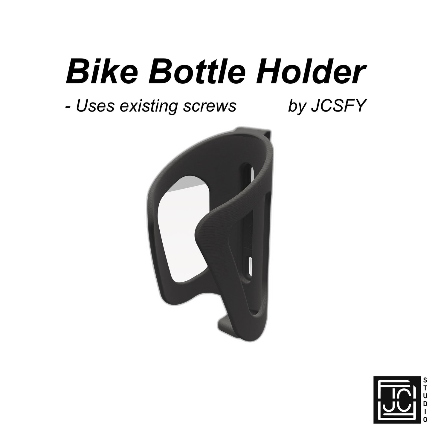 Bike Water Bottle Holder - Black PLA Plastic - Secure Mounting Cage for Cycling Enthusiasts & Outdoor Adventures - JCSFY 3D Printed