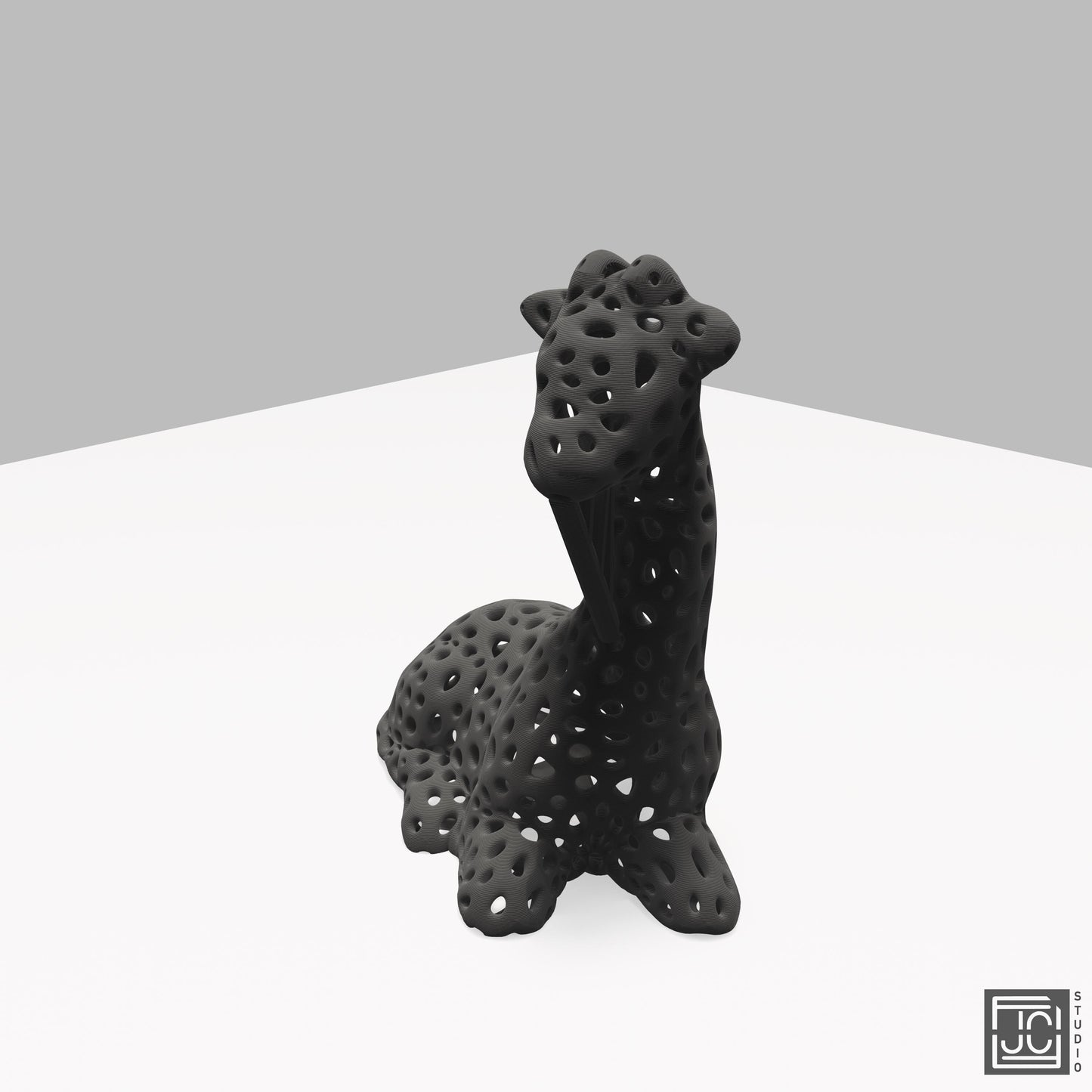 Giraffe Voronoi Figurine - Modern Math Art Decor 3.2 Inches Tall - Wildlife Desk Sculpture - JCSFY 3D Printed