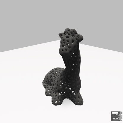 Giraffe Voronoi Figurine - Modern Math Art Decor 3.2 Inches Tall - Wildlife Desk Sculpture - JCSFY 3D Printed