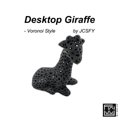 Giraffe Voronoi Figurine - Modern Math Art Decor 3.2 Inches Tall - Wildlife Desk Sculpture - JCSFY 3D Printed