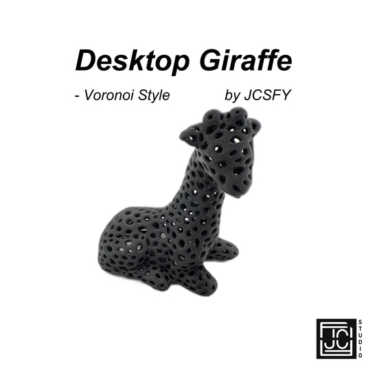 Giraffe Voronoi Figurine - Modern Math Art Decor 3.2 Inches Tall - Wildlife Desk Sculpture - JCSFY 3D Printed