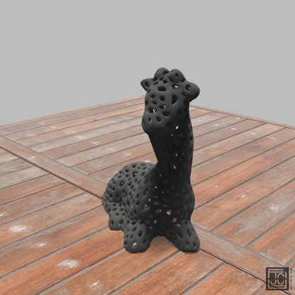 Giraffe Voronoi Figurine - Modern Math Art Decor 3.2 Inches Tall - Wildlife Desk Sculpture - JCSFY 3D Printed