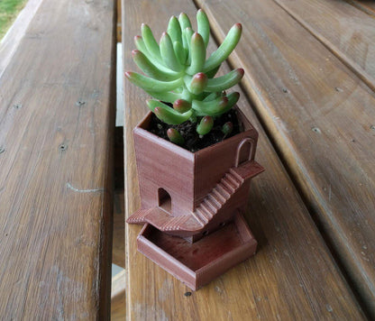 Castle Tower Planter Pot - Fantasy Succulent Planter - Medieval Home Decor Adobe Architecture Style - JCSFY 3D Printed