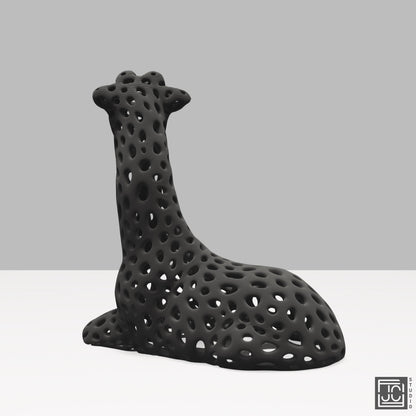 Giraffe Voronoi Figurine - Modern Math Art Decor 3.2 Inches Tall - Wildlife Desk Sculpture - JCSFY 3D Printed