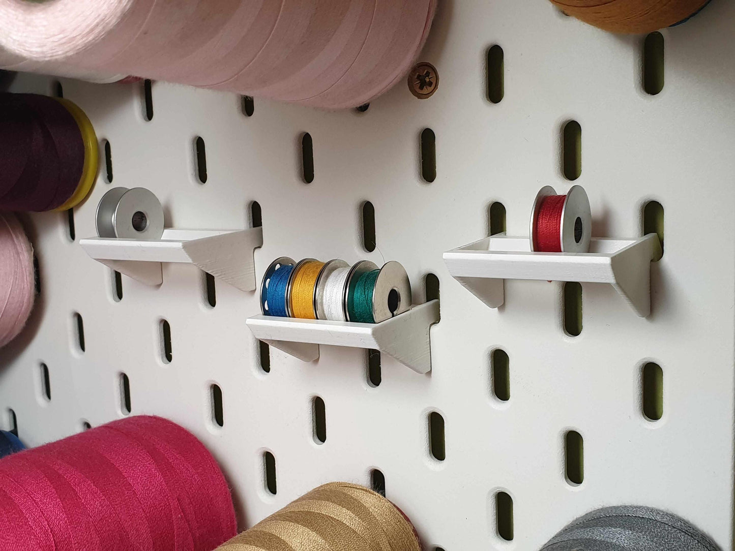 Bobbin Holder for IKEA Skadis 10 Pack Pegboard Sewing Organizer - Clip On and Organize your Sewing Supplies - Simple JCSFY 3D Printed
