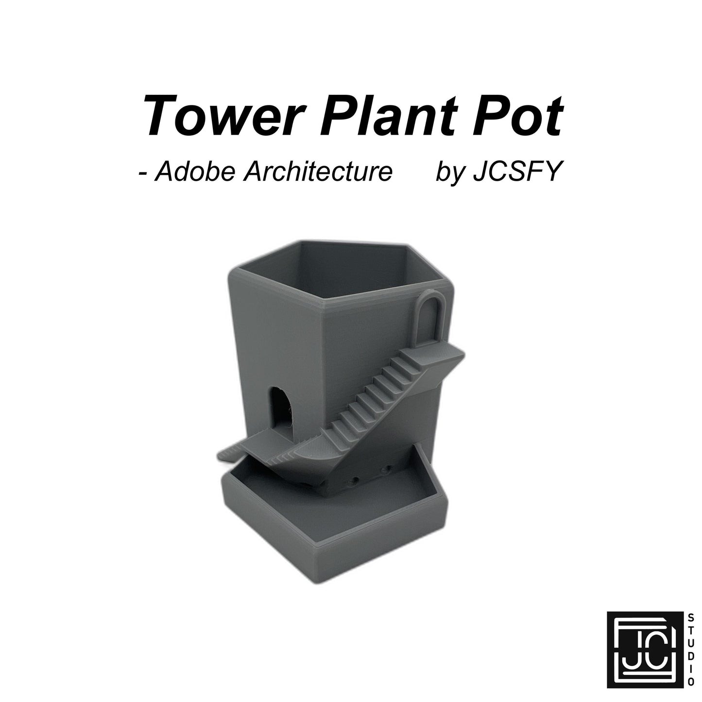 Castle Tower Planter Pot - Fantasy Succulent Planter - Medieval Home Decor Adobe Architecture Style - JCSFY 3D Printed