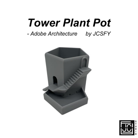 Castle Tower Planter Pot - Fantasy Succulent Planter - Medieval Home Decor Adobe Architecture Style - JCSFY 3D Printed