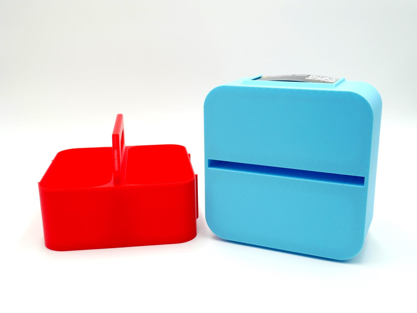 Stackable Medicine Organizer with Handle | Portable Supply Caddy | Business Card Label Slots | Colorful Modular Storage